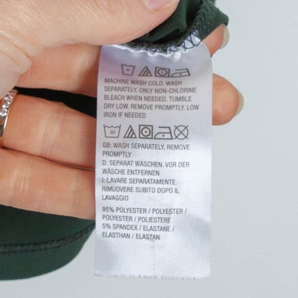 Susan Graver Womens Liquid Knit Keyhole Mock Neck Blouse Size L Green Stretch - Picture 6 of 9